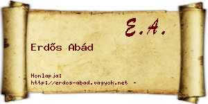 Erdős Abád névjegykártya
